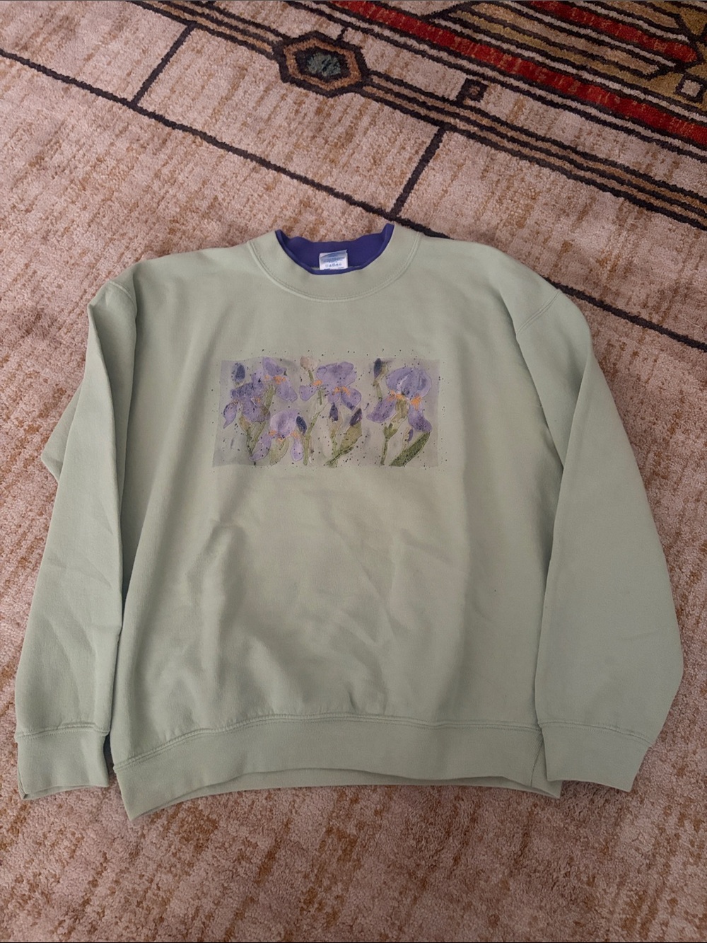Vintage iris pullover crewneck sweatshirt